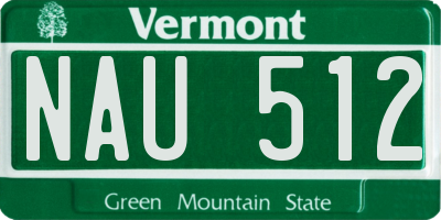 VT license plate NAU512