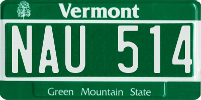 VT license plate NAU514