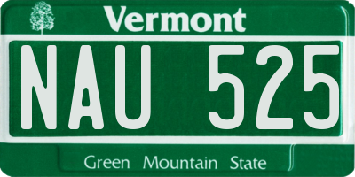 VT license plate NAU525