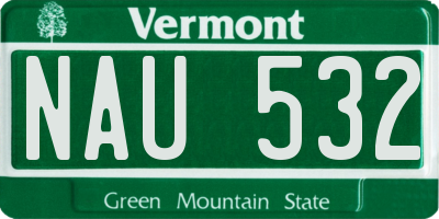VT license plate NAU532