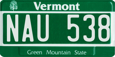 VT license plate NAU538