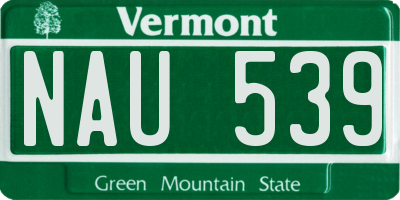 VT license plate NAU539