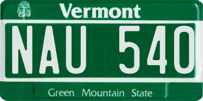 VT license plate NAU540