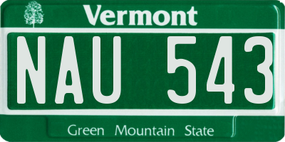 VT license plate NAU543