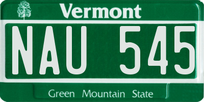 VT license plate NAU545