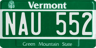 VT license plate NAU552