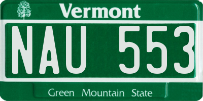 VT license plate NAU553