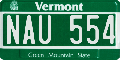 VT license plate NAU554