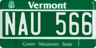 VT license plate NAU566