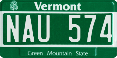 VT license plate NAU574