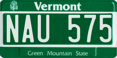 VT license plate NAU575