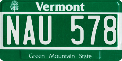 VT license plate NAU578