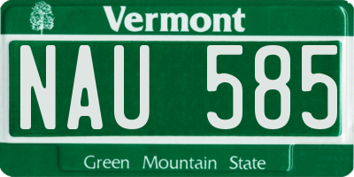 VT license plate NAU585