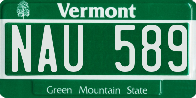 VT license plate NAU589