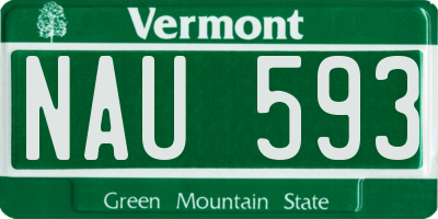 VT license plate NAU593