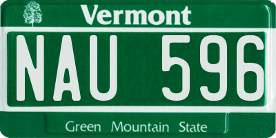 VT license plate NAU596