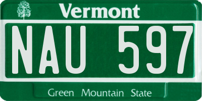 VT license plate NAU597