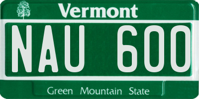 VT license plate NAU600