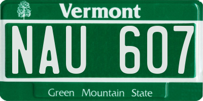 VT license plate NAU607