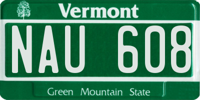 VT license plate NAU608