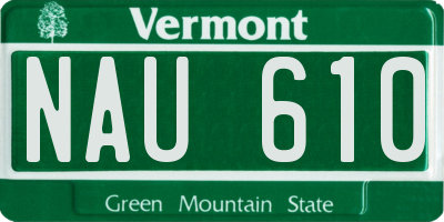 VT license plate NAU610