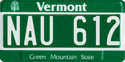 VT license plate NAU612