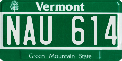 VT license plate NAU614
