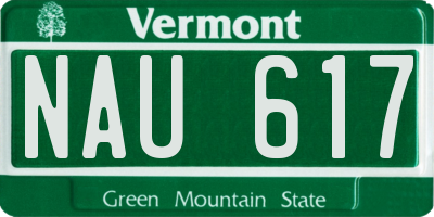 VT license plate NAU617