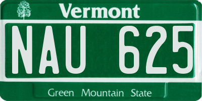 VT license plate NAU625