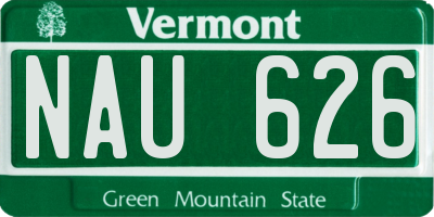 VT license plate NAU626