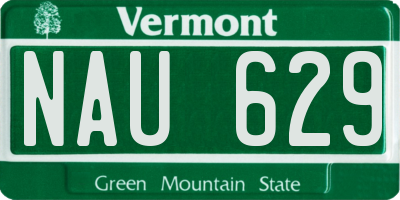 VT license plate NAU629