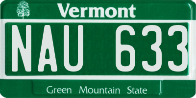VT license plate NAU633
