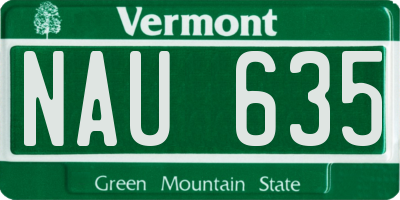 VT license plate NAU635