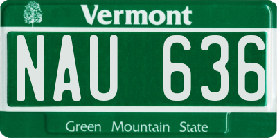 VT license plate NAU636