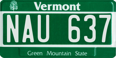 VT license plate NAU637
