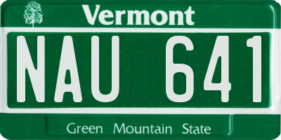 VT license plate NAU641