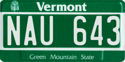 VT license plate NAU643