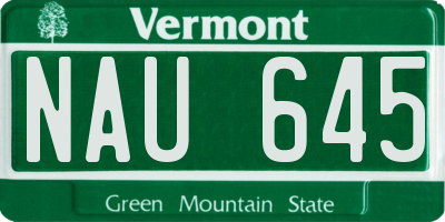 VT license plate NAU645