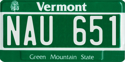 VT license plate NAU651