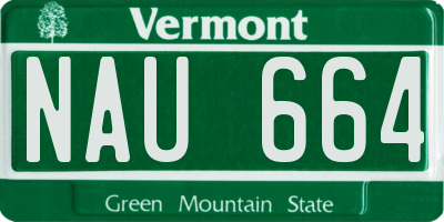 VT license plate NAU664