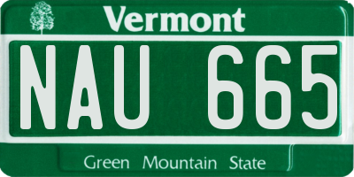 VT license plate NAU665