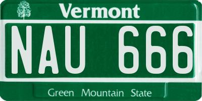 VT license plate NAU666