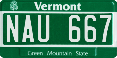VT license plate NAU667