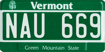 VT license plate NAU669
