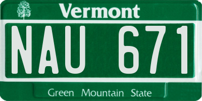VT license plate NAU671