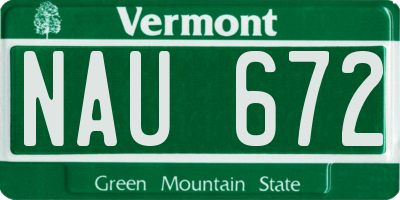 VT license plate NAU672
