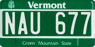 VT license plate NAU677