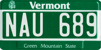 VT license plate NAU689