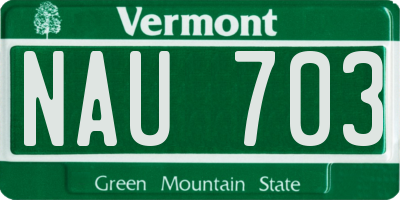 VT license plate NAU703