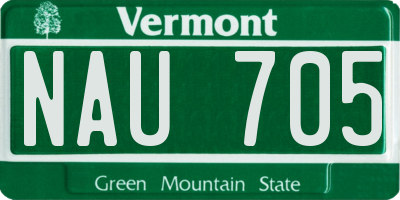 VT license plate NAU705